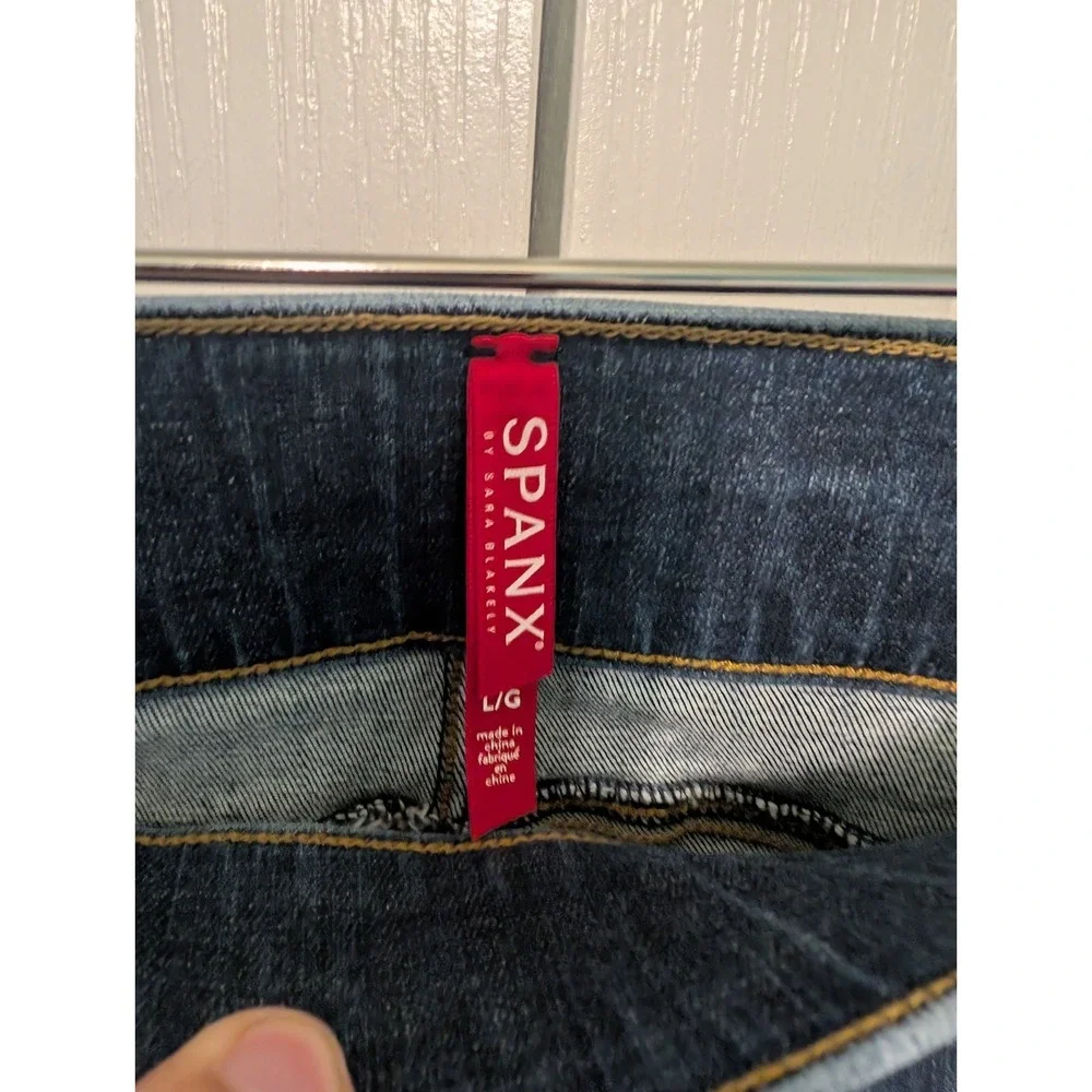 SPANX Distressed Ankle Skinny Jeans - Size Large